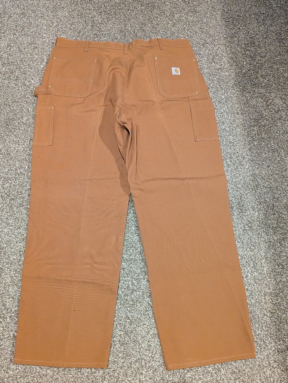Carhartt Men's Brown Duck Cargo Carpenter Pants‎ Double Leg USA Work Outdoors